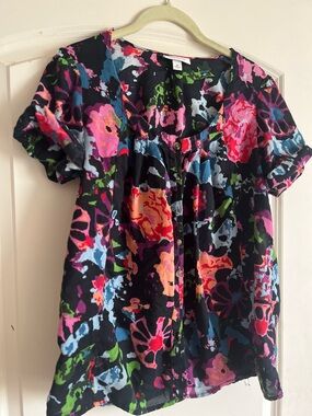 Thakoon for Target Button-Front Floral Print Women’s Top - Black/Multi